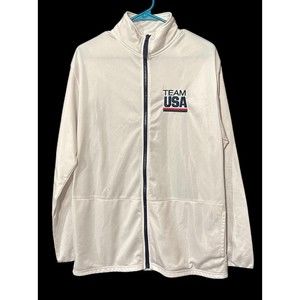 Team USA Olympic Track White Full Zip Up Track Jacket Large Apparel Unisex Sport